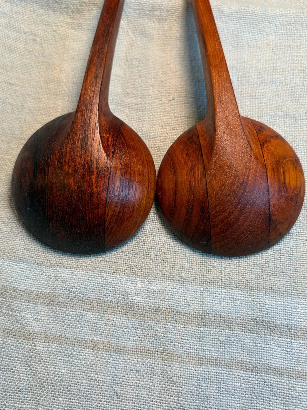 Jens Quistgaard 1950s set of 2 vintage teak spoons marked “Danmark”